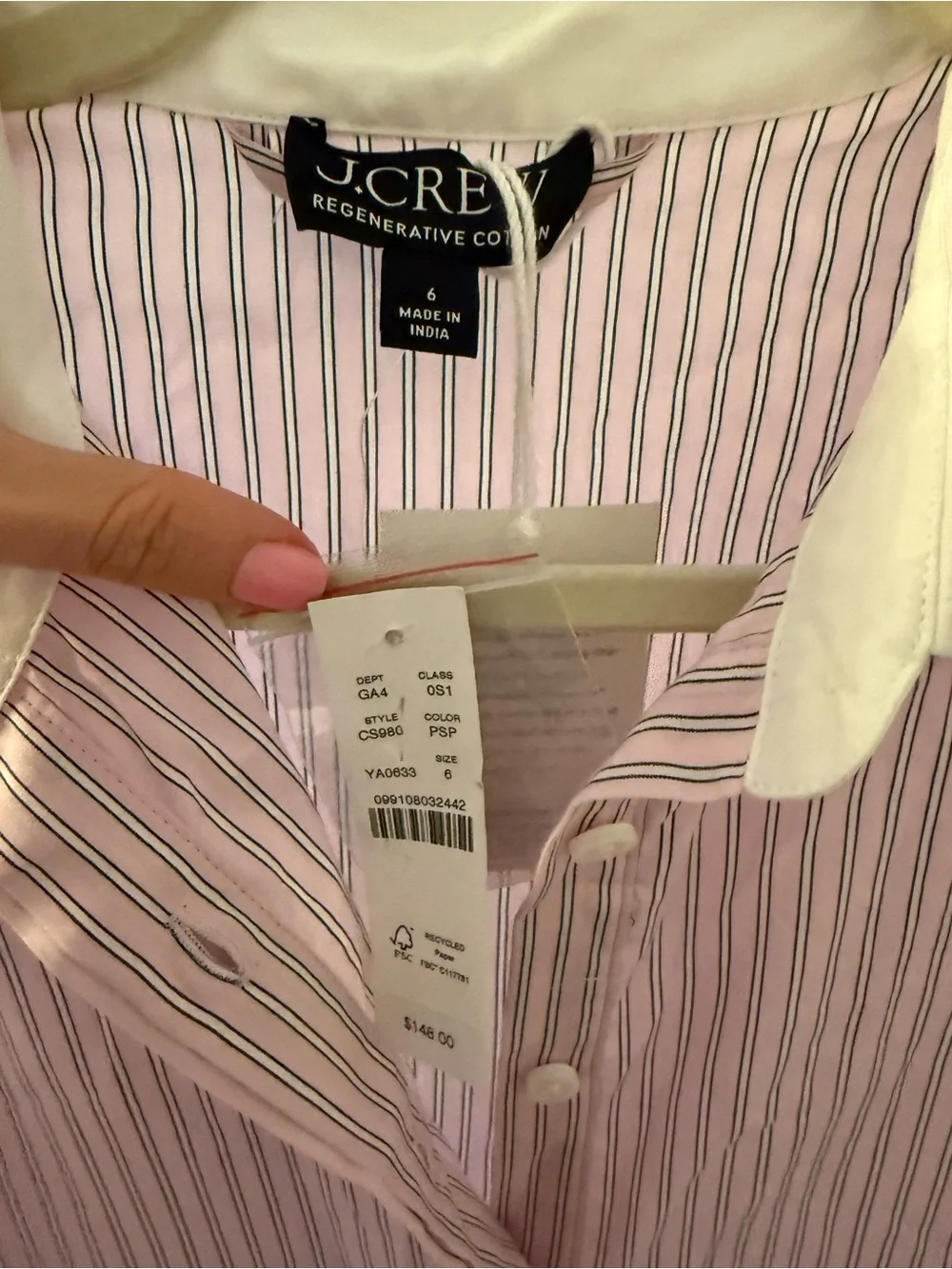 NWT J. Crew Tiered shirt-dress in striped cotton poplin Size 6